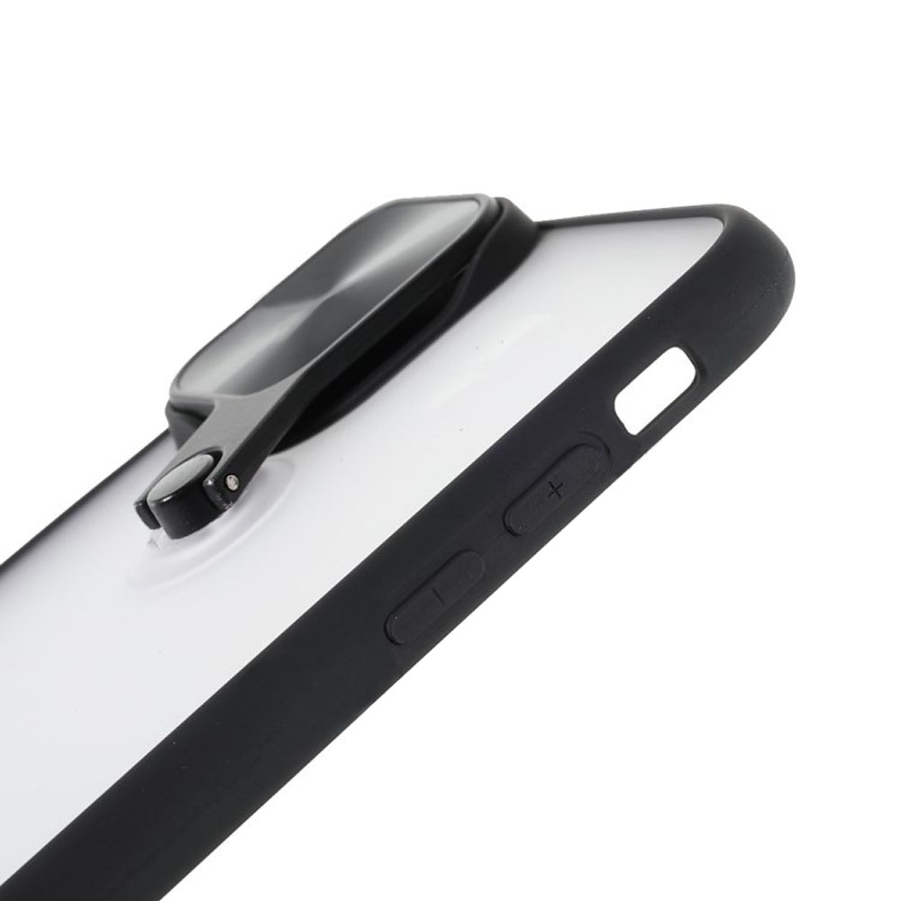 Etui do iPhone 11 Hybrid matowe z obracaną 360 osłoną na aparat czarny