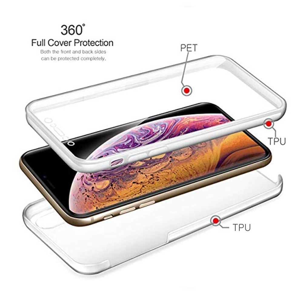 Etui silikonowe przezroczyste przód + tył do iPhone XS Max