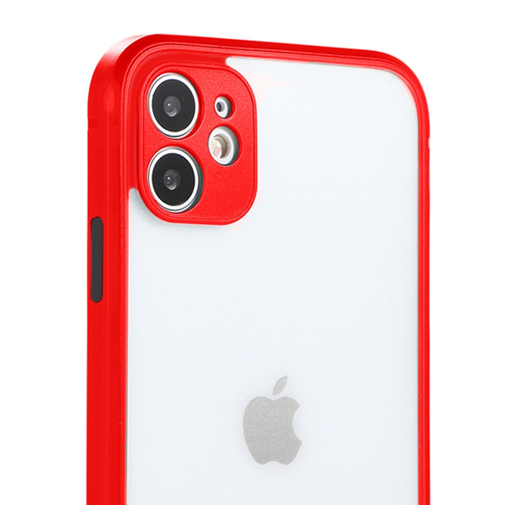 Etui do iPhone 11 Soft Matt protect czerwone silikonowe z kolorowymi przyciskami