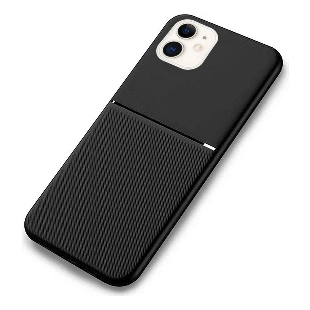 Etui do iPhone 12 biznesowe z karbonem, wytrzymałe, osłona na aparat, czarne