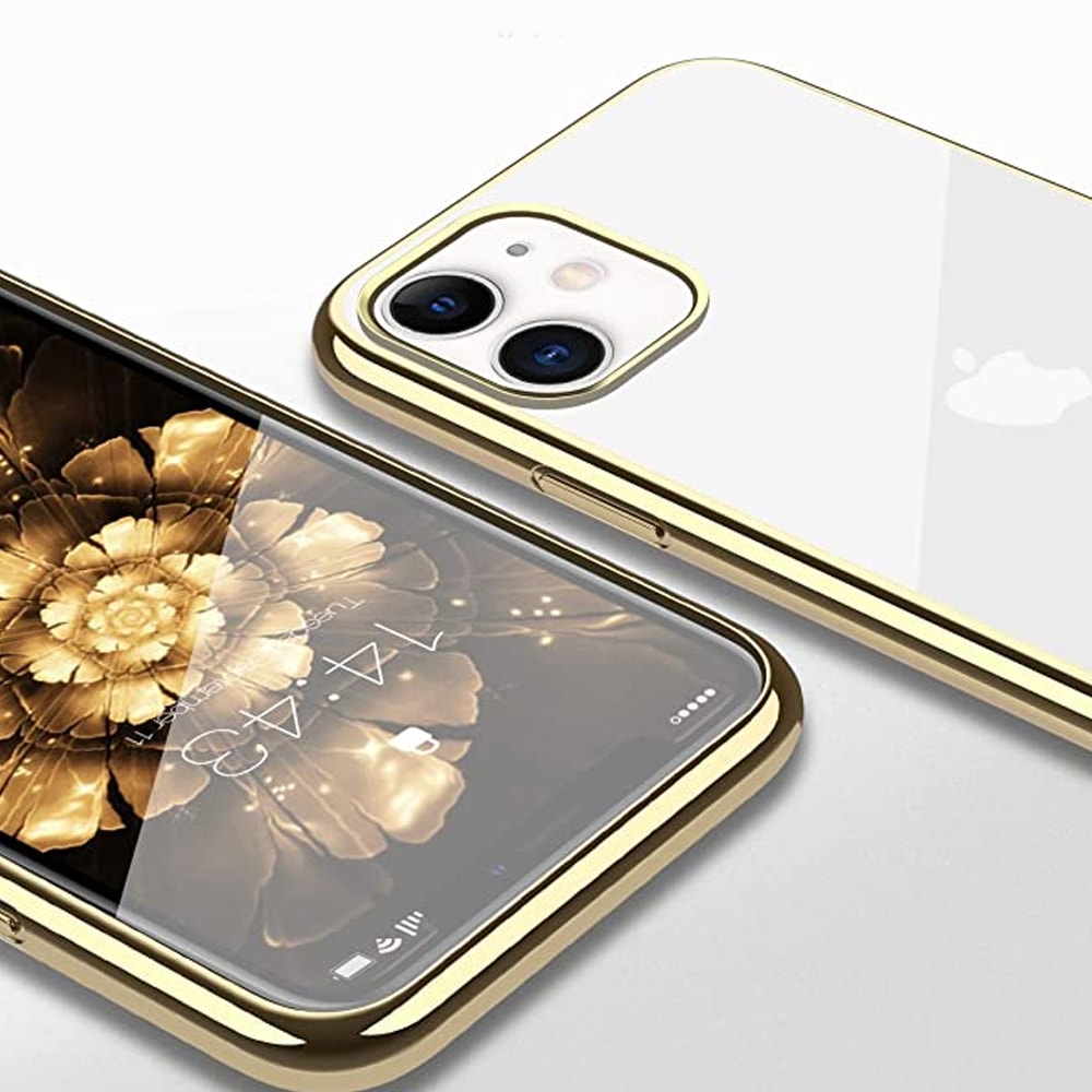 Etui do iPhone 11 JETech Simple Metallic Gold, przeźroczyste z ramką w kolorze złota
