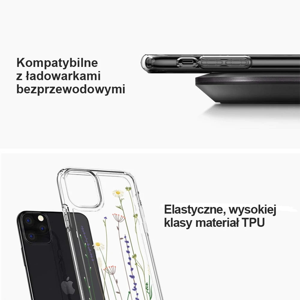 Etui do iPhone 11 przeźroczyste stylowe wiosenne kwiaty