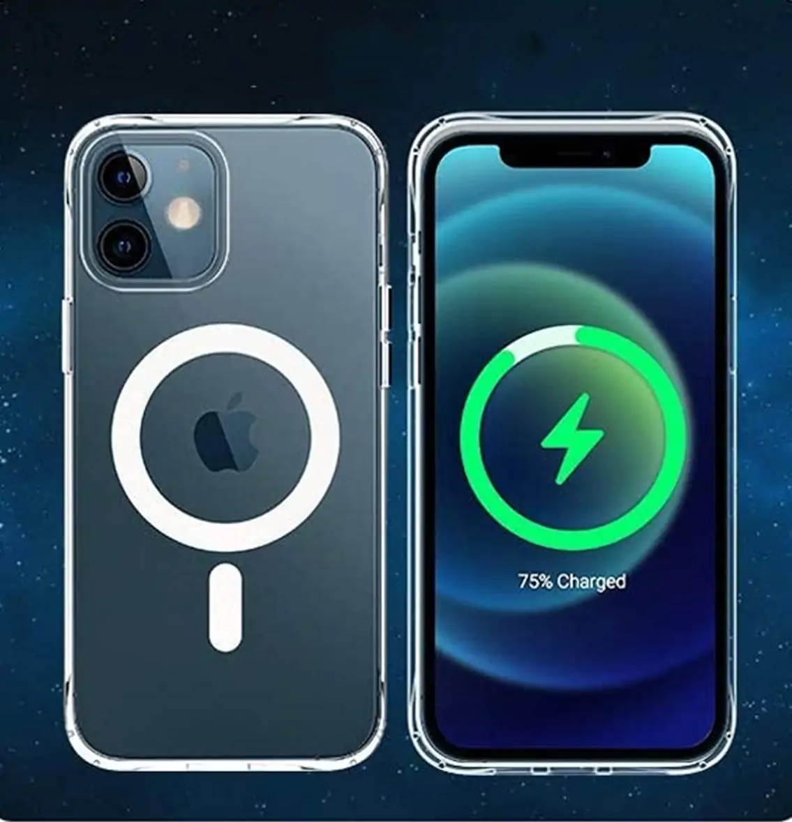 Etui do iPhone 12 Pro Max z MagSafe, twardy tył, przeźroczyste