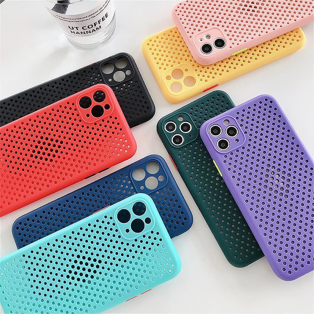 Etui do iPhone 12 Pro oddychające nowoczesne, bez osłony na aparat, czerwone