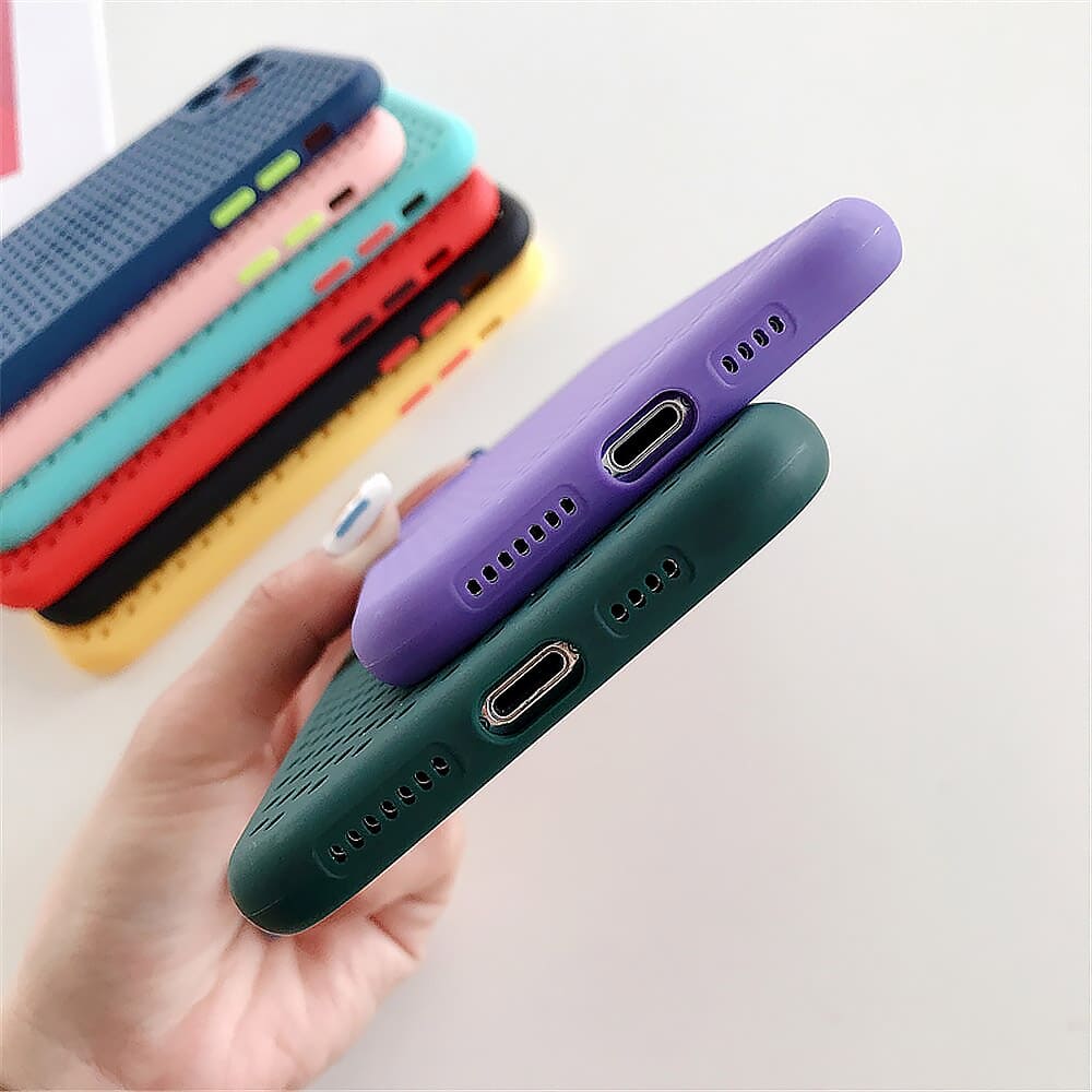 Etui do iPhone 12 Pro oddychające nowoczesne, bez osłony na aparat, czerwone
