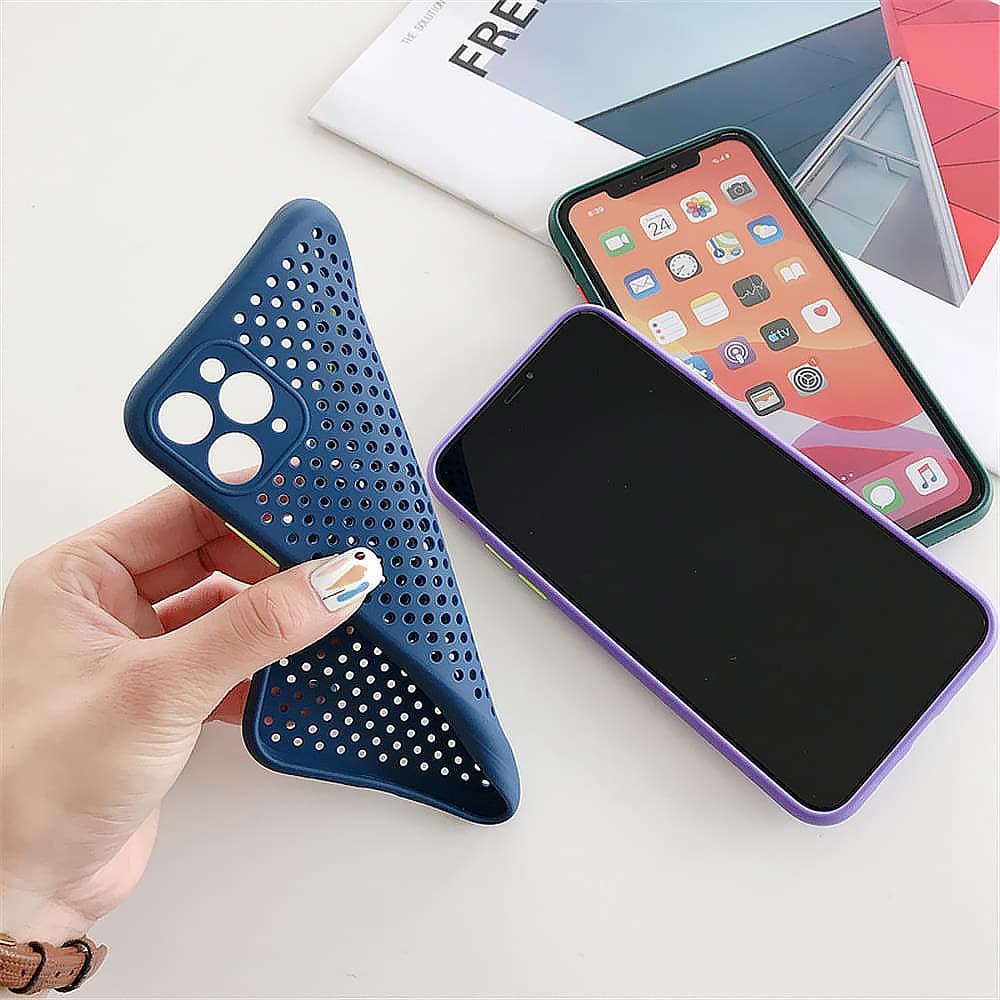 Etui do iPhone 12 Pro oddychające nowoczesne, bez osłony na aparat, czerwone