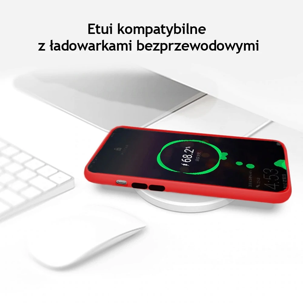 Etui do iPhone 12 Pro oddychające nowoczesne, bez osłony na aparat, czerwone