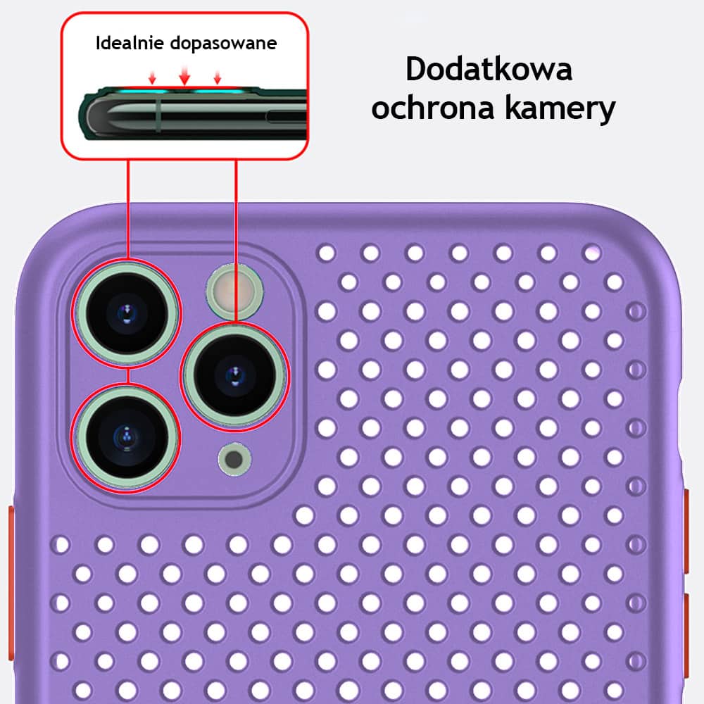 Etui do iPhone 12 Pro oddychające nowoczesne fioletowe