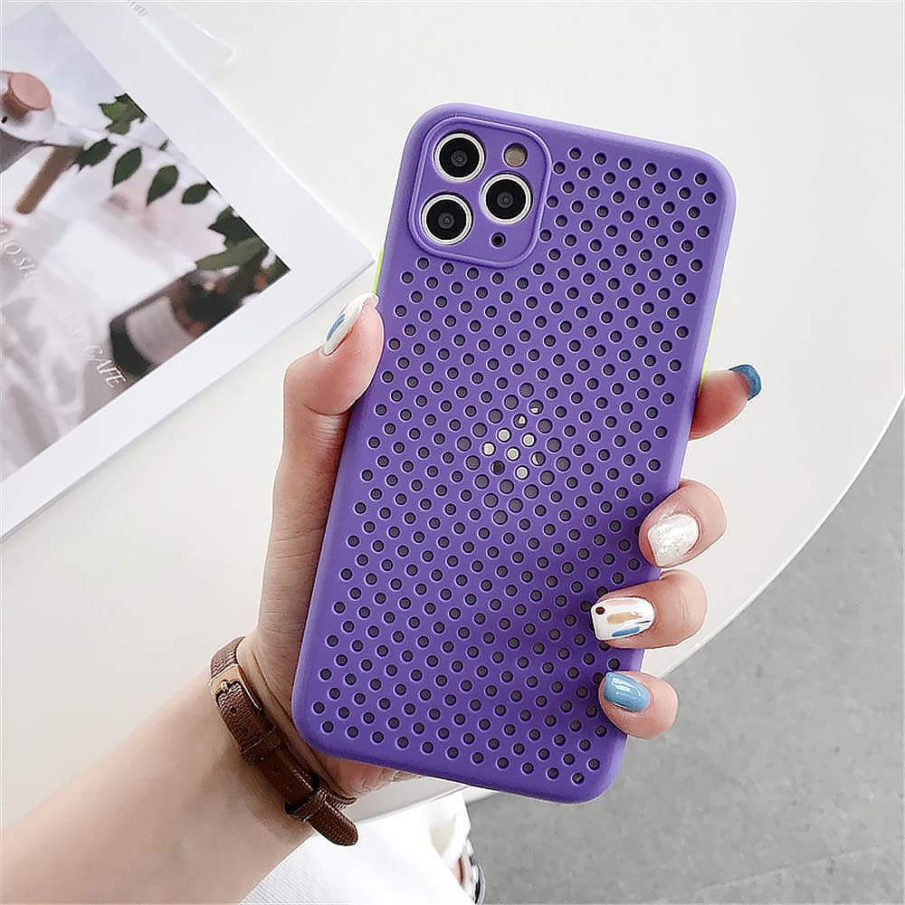 Etui do iPhone 12 Pro oddychające nowoczesne fioletowe