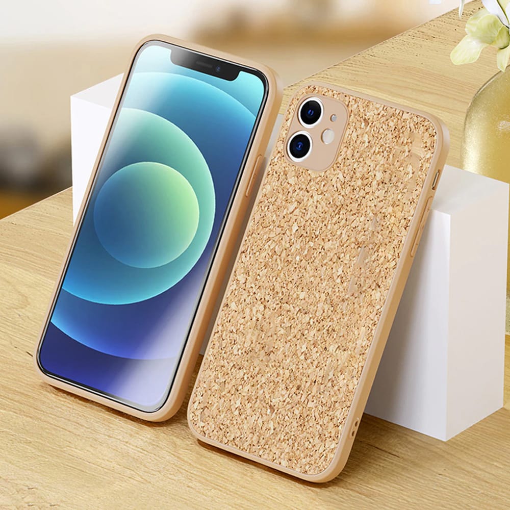 Etui do iPhone 12 naturalne drewniane korkowe