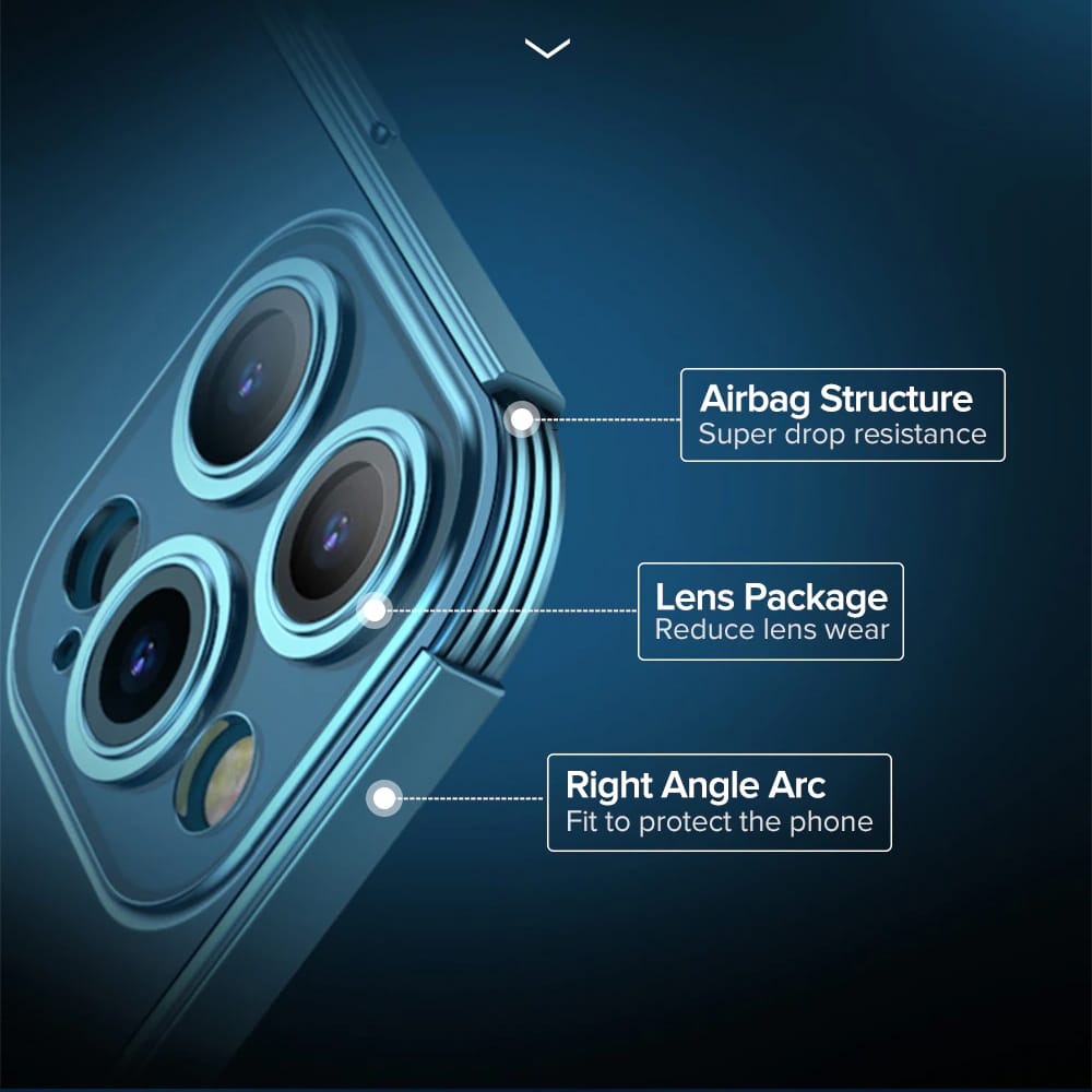 Etui do iPhone 13 Pro Max Premium Protect Full Cover z osłoną kamery i obiektywów 9H, górski niebieski (OUTLET)