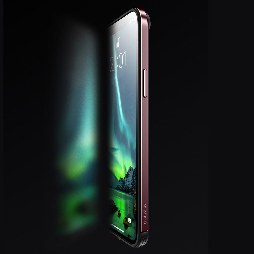 Etui do iPhone 14 Pro Max krystalicznie krystaliczny tył z metalową ramką, trwałe, eleganckie Sulada oryginal, różowe złoto