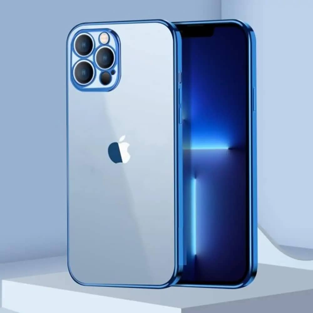 Etui do iPhone 13 Pro Max premium blue z osłoną kamery, górski niebieski (OUTLET)