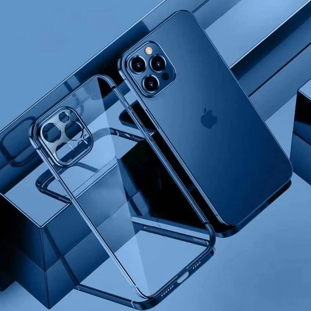 Etui do iPhone 13 Pro Max premium blue z osłoną kamery, górski niebieski (OUTLET)