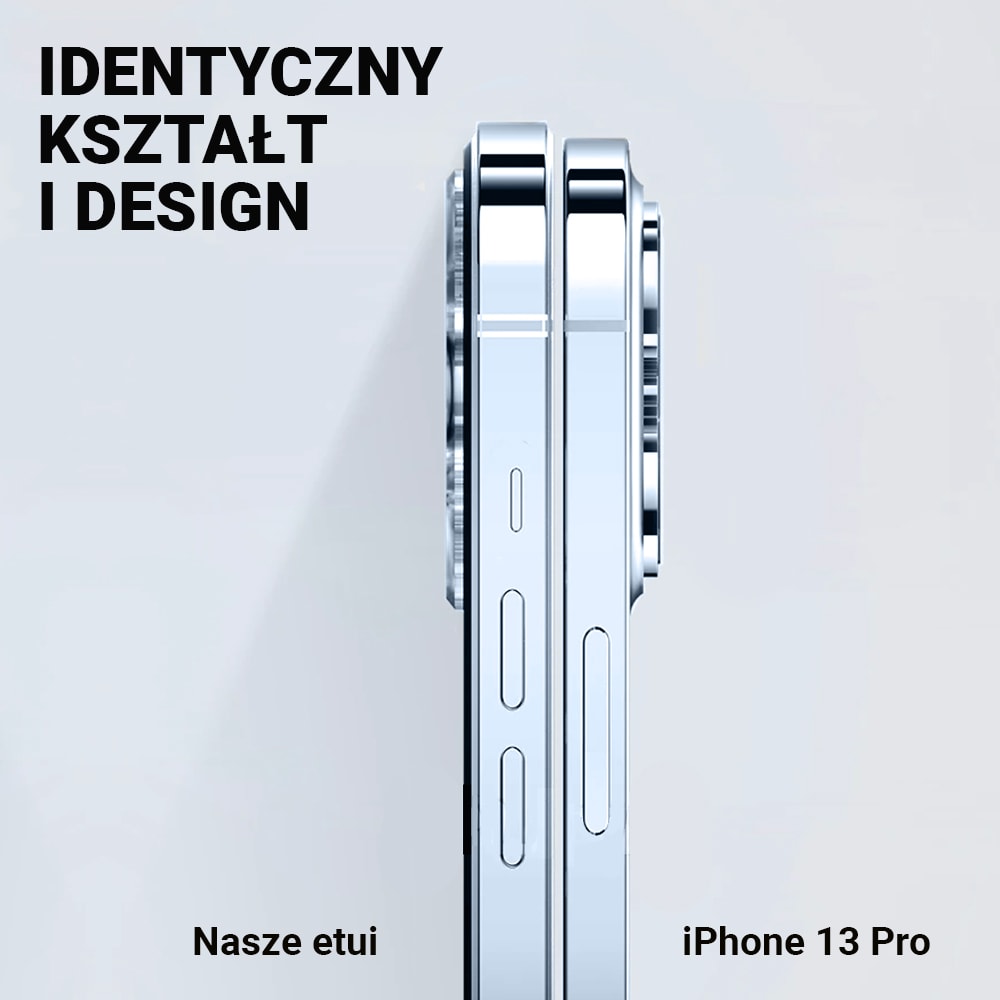 Etui do iPhone 13 Pro Max Ibizu Elite Skin, krystalicznie czyste z metalową ramką, górski błękit z MagSafe (OUTLET)