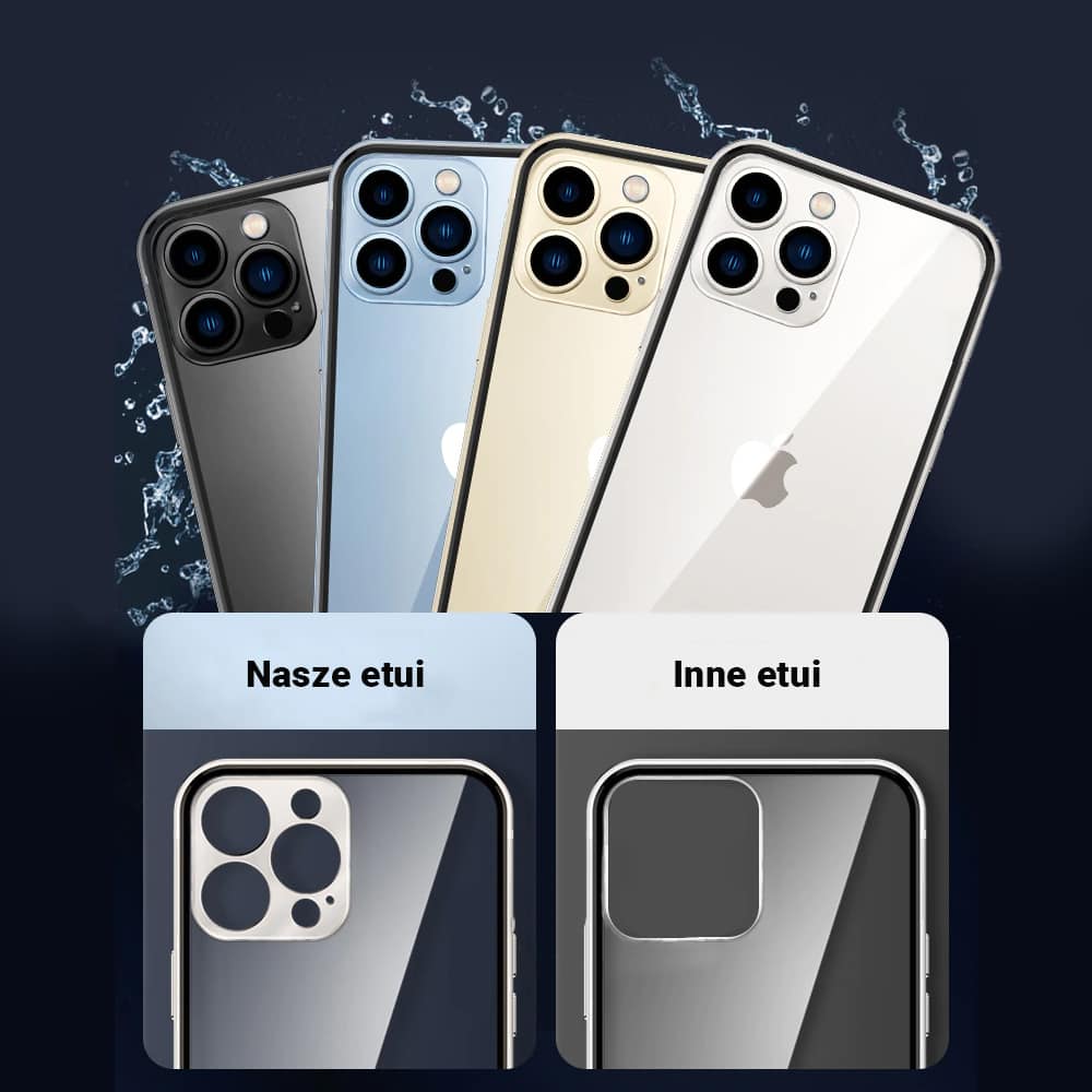 Etui do iPhone 13 Pro Max Ibizu Elite Skin, krystalicznie czyste z metalową ramką, złote