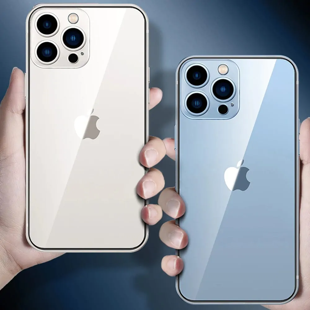 Etui do iPhone 13 Pro Max Ibizu Elite Skin, krystalicznie czyste z metalową ramką, złote