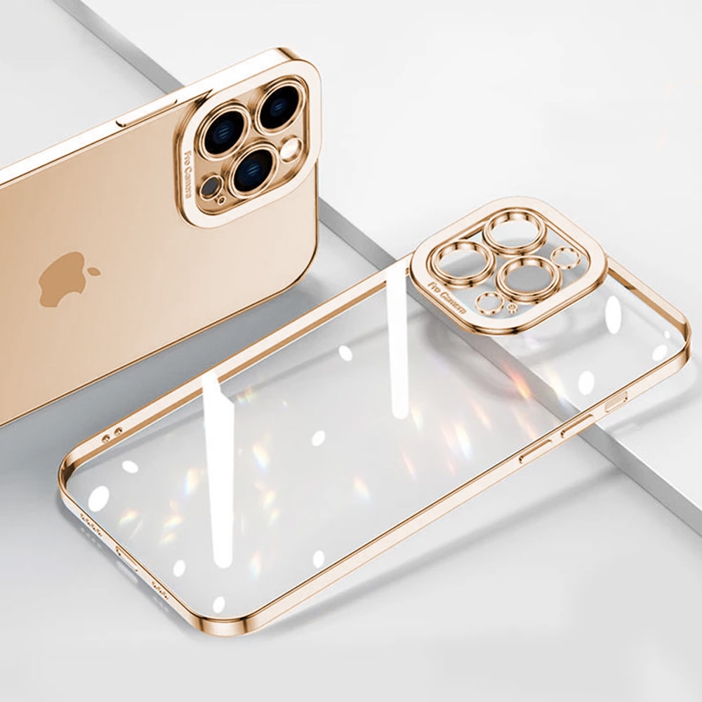 Etui do iPhone 14 Pro Max Camera High PRO z osłoną kamery, czerwone złoto