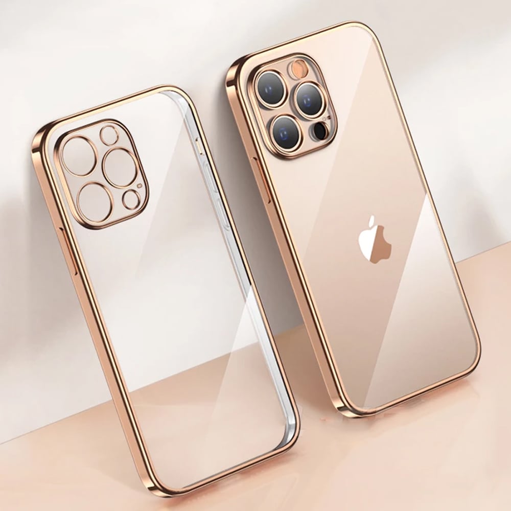 Etui do iPhone 13 Pro premium golden z osłoną kamery, czerwone złoto (OUTLET)