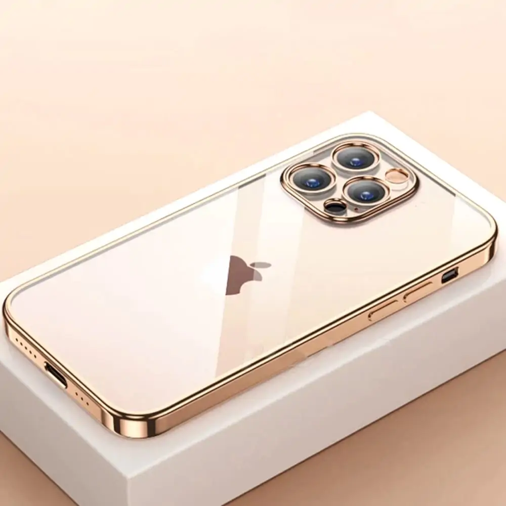 Etui do iPhone 13 Pro premium golden z osłoną kamery, czerwone złoto (OUTLET)