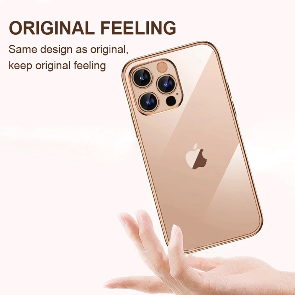 Etui do iPhone 13 Pro premium golden z osłoną kamery, czerwone złoto (OUTLET)
