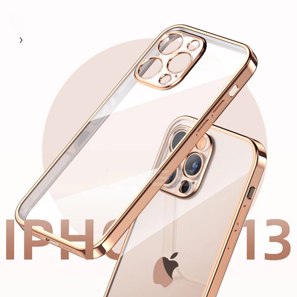 Etui do iPhone 13 Pro premium golden z osłoną kamery, czerwone złoto (OUTLET)