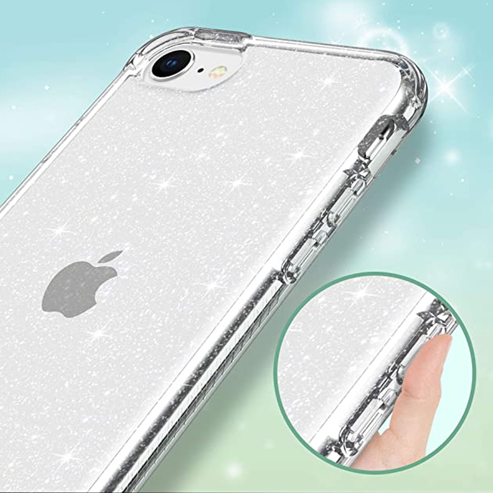 Etui do iPhone SE2022/SE2020/8/7 z brokatem ochronne przeźroczyste glitter