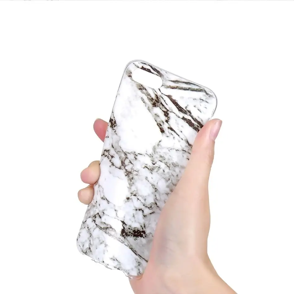 Etui do iPhone SE2022/SE2020/8/7 elastyczne biały marmur