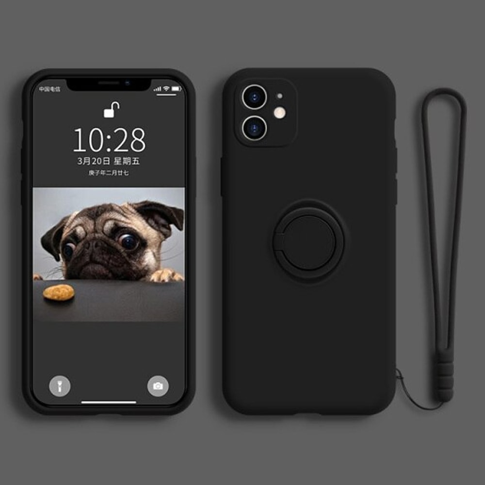 Etui do iPhone 11 Magnetic Ring matowe nie widać śladów, uchwyt magnetyczny fioletowe