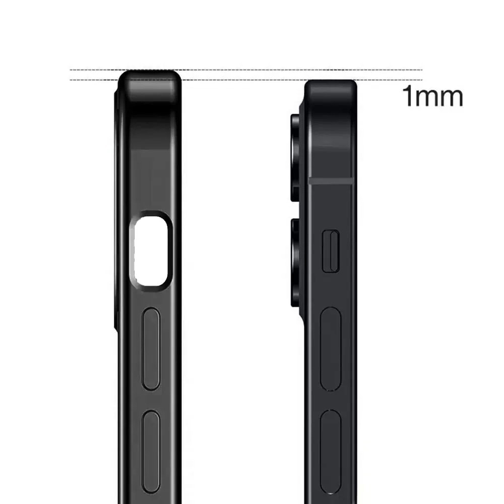 Etui do iPhone 12/12 Pro JETech Simple Metallic graphite, przeźroczyste z ramką w kolorze czarnym grafitowym (OUTLET)