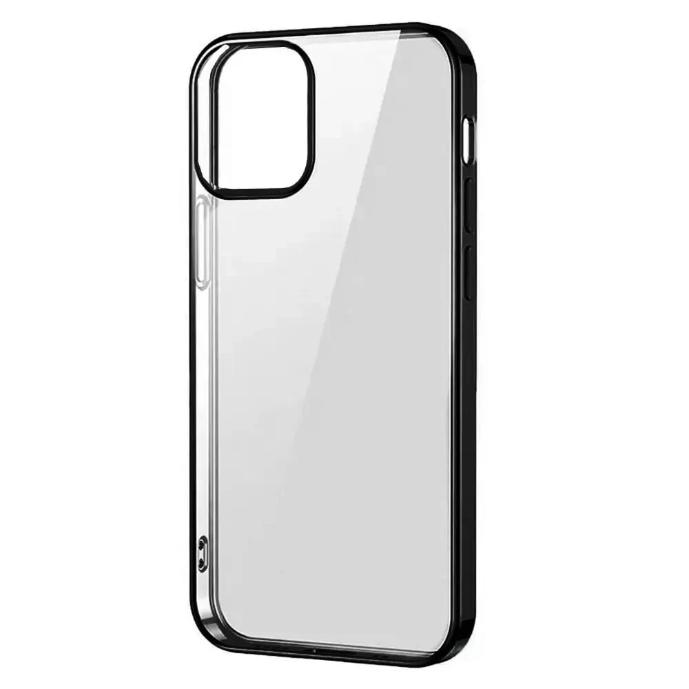 Etui do iPhone 12/12 Pro JETech Simple Metallic graphite, przeźroczyste z ramką w kolorze czarnym grafitowym (OUTLET)