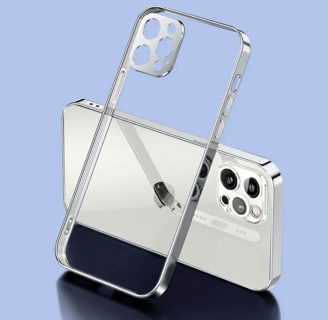 Etui JETech ochronne do iPhone 12 Pro przeźroczysty tył HD srebrna ramka