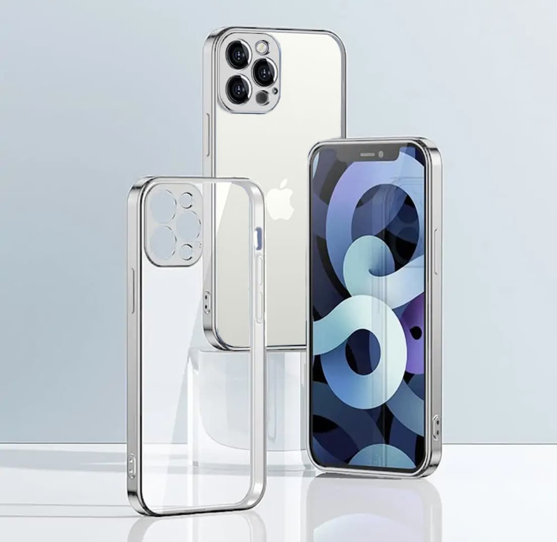 Etui JETech ochronne do iPhone 12 Pro przeźroczysty tył HD srebrna ramka