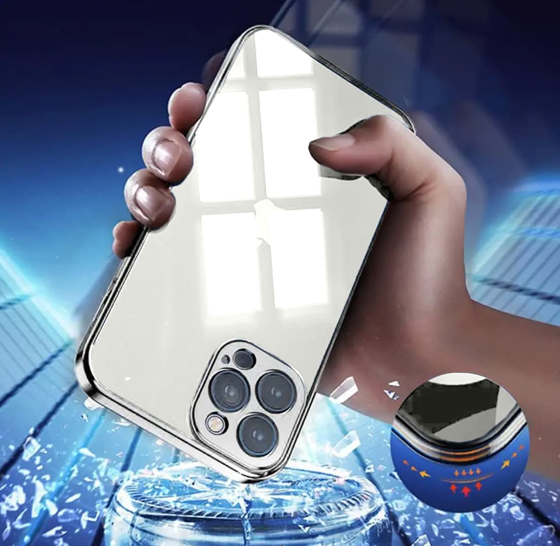 Etui JETech ochronne do iPhone 12 Pro przeźroczysty tył HD srebrna ramka