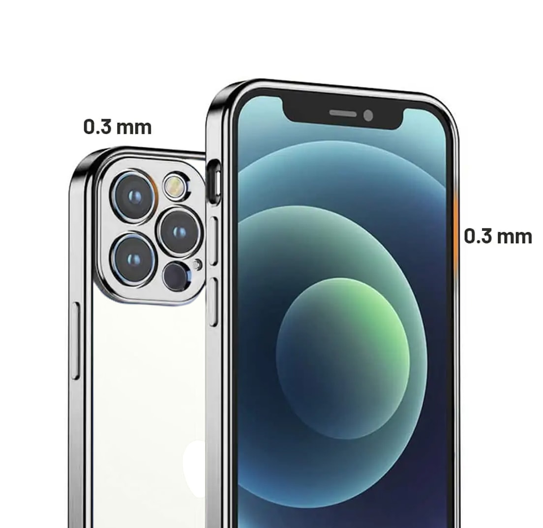 Etui JETech ochronne do iPhone 12 Pro przeźroczysty tył HD srebrna ramka