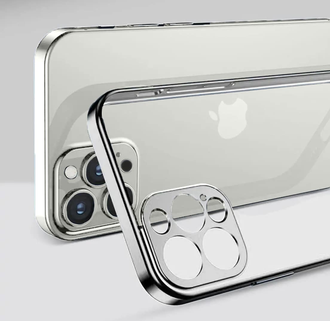 Etui JETech ochronne do iPhone 12 Pro przeźroczysty tył HD srebrna ramka