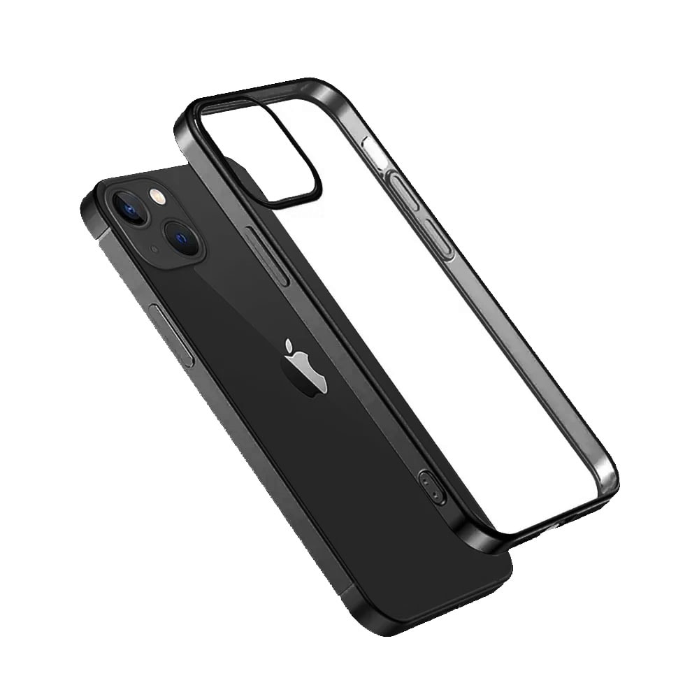 Etui do iPhone 13 JETech Simple Metallic graphite przeźroczyste z ramką w kolorze czarne grafitowe (OUTLET)