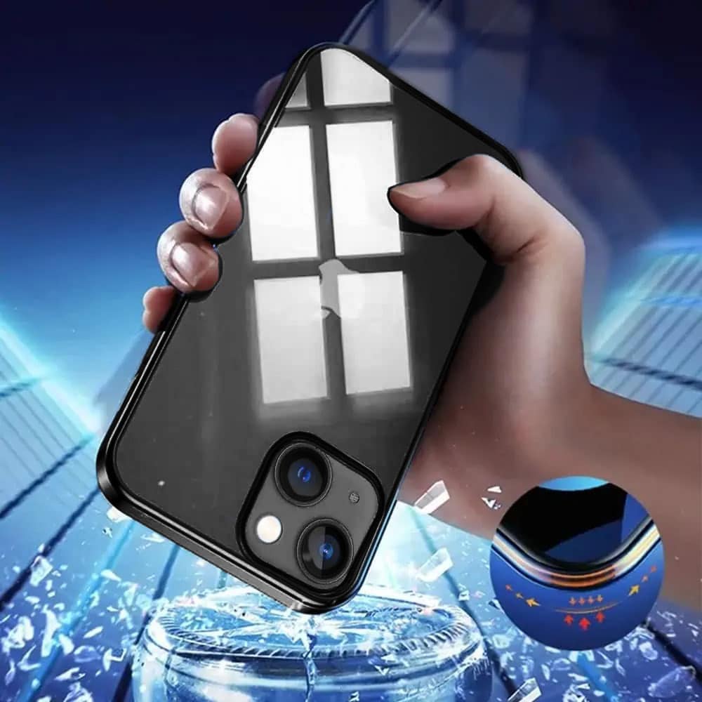 Etui do iPhone 13 JETech Simple Metallic graphite przeźroczyste z ramką w kolorze czarne grafitowe (OUTLET)