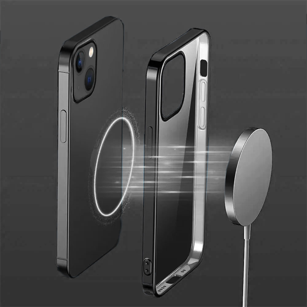 Etui do iPhone 13 JETech Simple Metallic graphite przeźroczyste z ramką w kolorze czarne grafitowe (OUTLET)