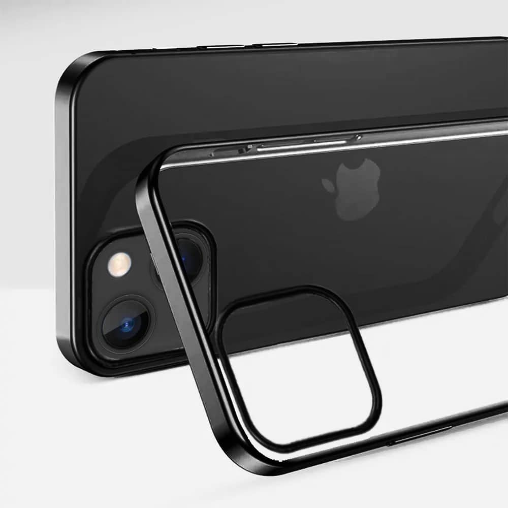 Etui do iPhone 13 JETech Simple Metallic graphite przeźroczyste z ramką w kolorze czarne grafitowe (OUTLET)
