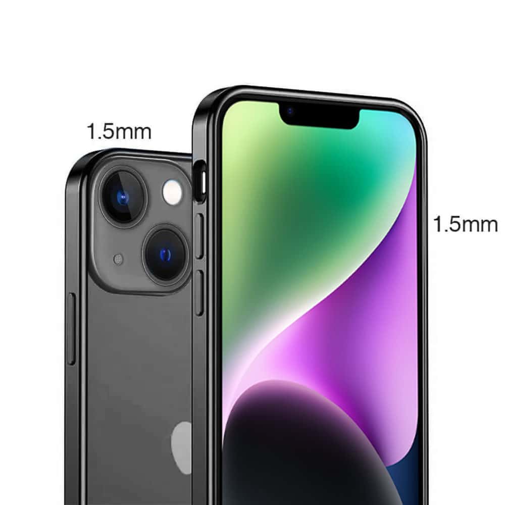 Etui do iPhone 13 JETech Simple Metallic graphite przeźroczyste z ramką w kolorze czarne grafitowe (OUTLET)