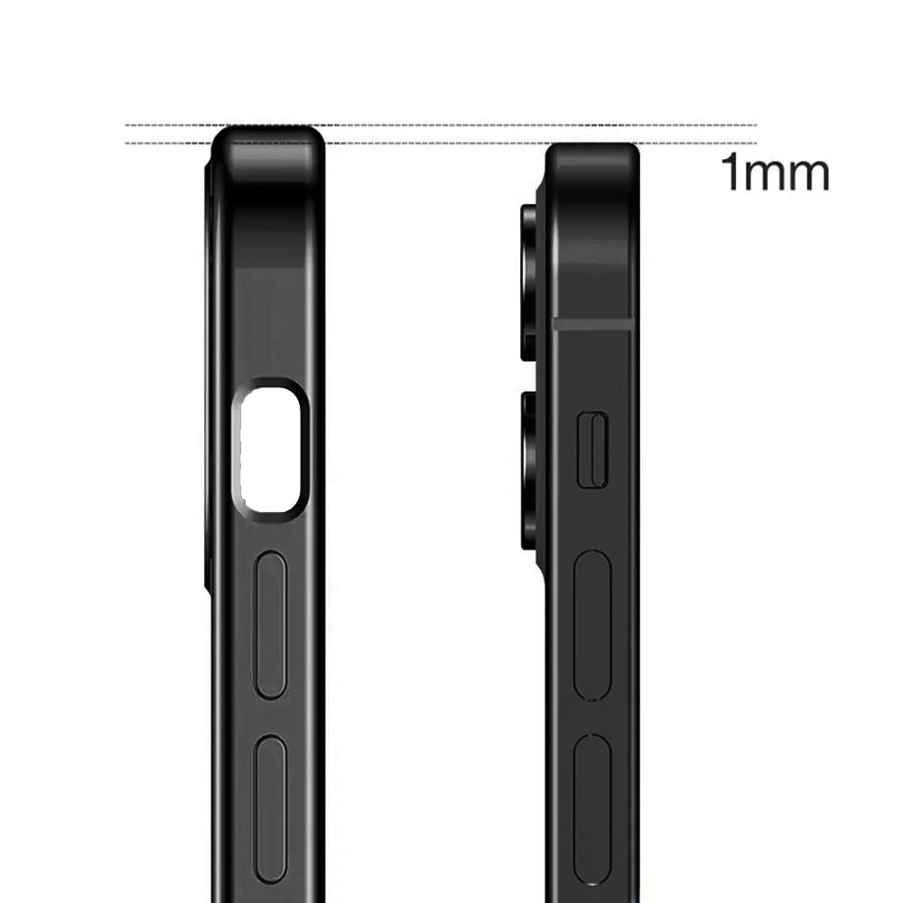 Etui do iPhone 13 JETech Simple Metallic graphite przeźroczyste z ramką w kolorze czarne grafitowe (OUTLET)