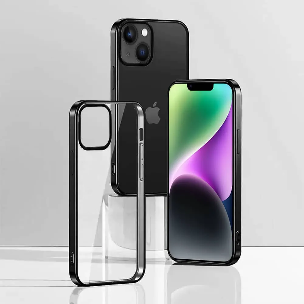 Etui do iPhone 13 JETech Simple Metallic graphite przeźroczyste z ramką w kolorze czarne grafitowe (OUTLET)