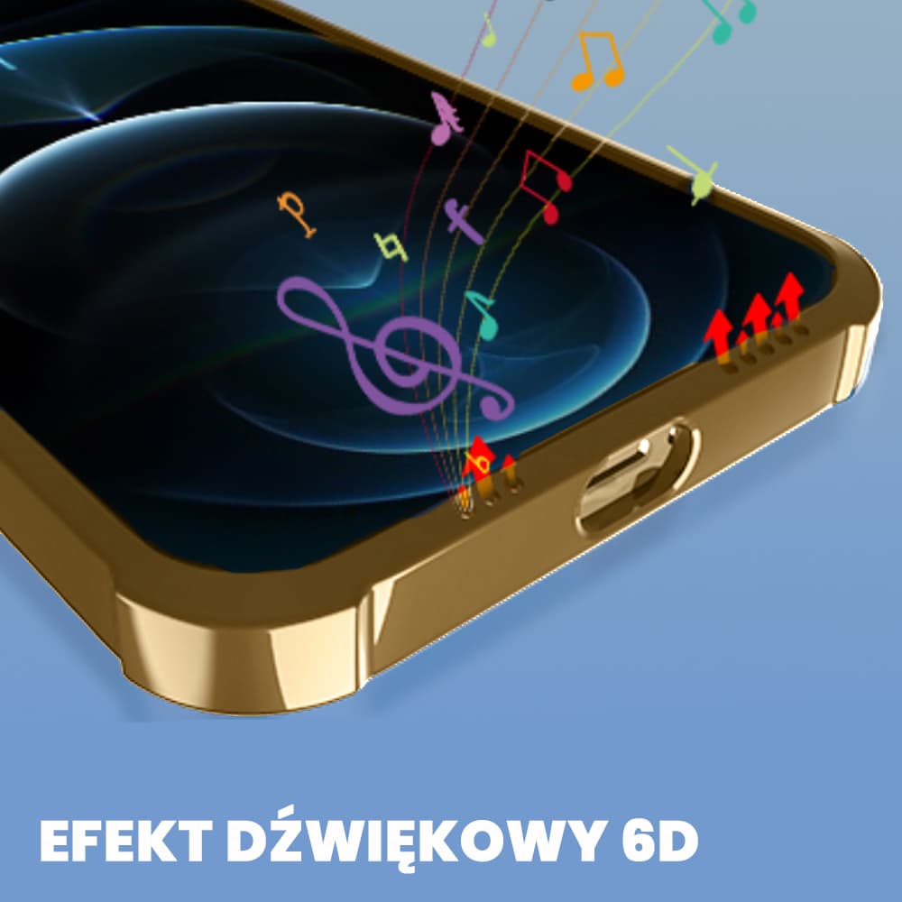 Etui do iPhone 12 MagSafe Protect transparentne ze złotą ramką (OUTLET)