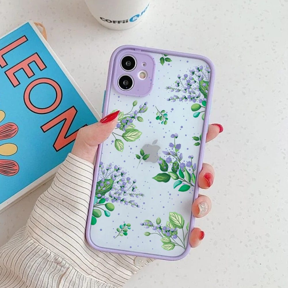 Etui do iPhone 11 ochrona kamery, anty-zderzeniowe fioletowe lilowe kwiaty
