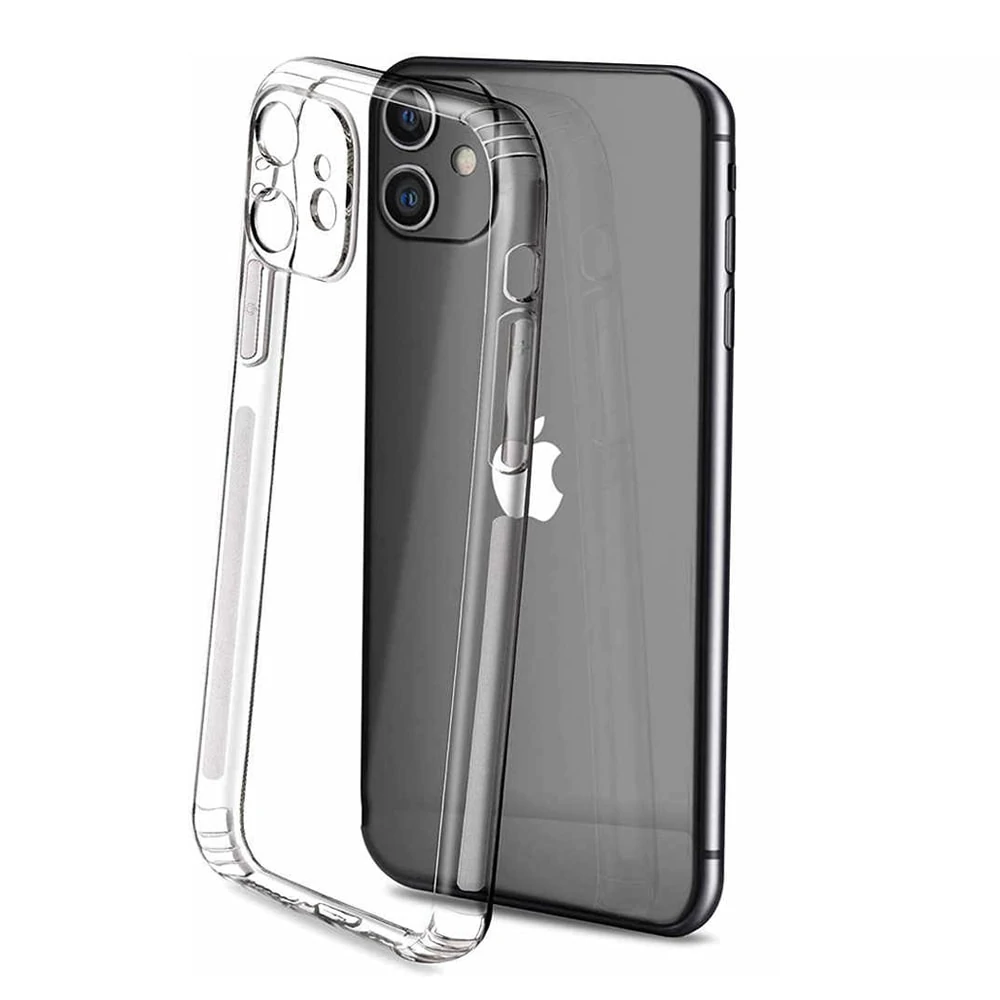 Etui do iPhone 11 Crystal Cam silikonowe przeźroczyste z osłoną aparatu