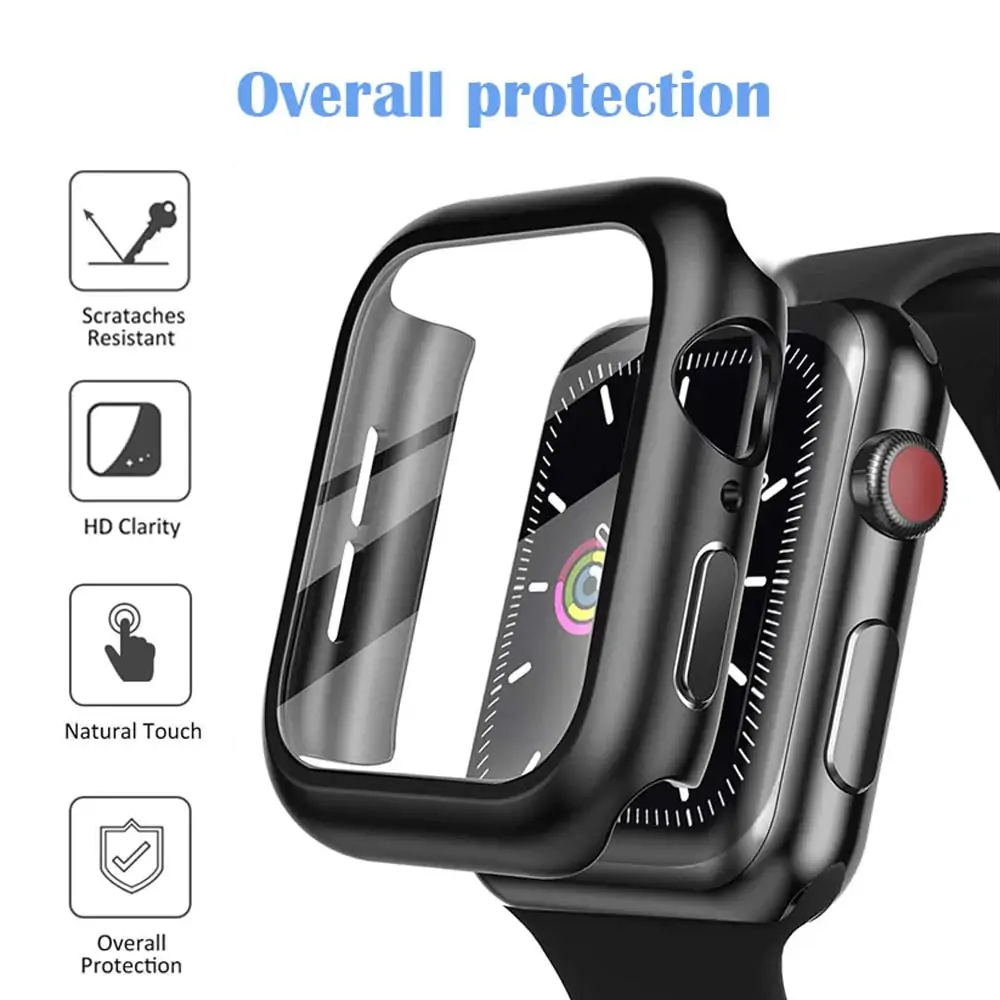 Pasek + etui ze szkłem 2w1 do Apple Watch Series 7 41 mm piaskowy róż