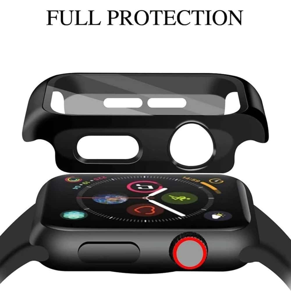 Pasek + etui ze szkłem 2w1 do Apple Watch Series 7 41 mm piaskowy róż