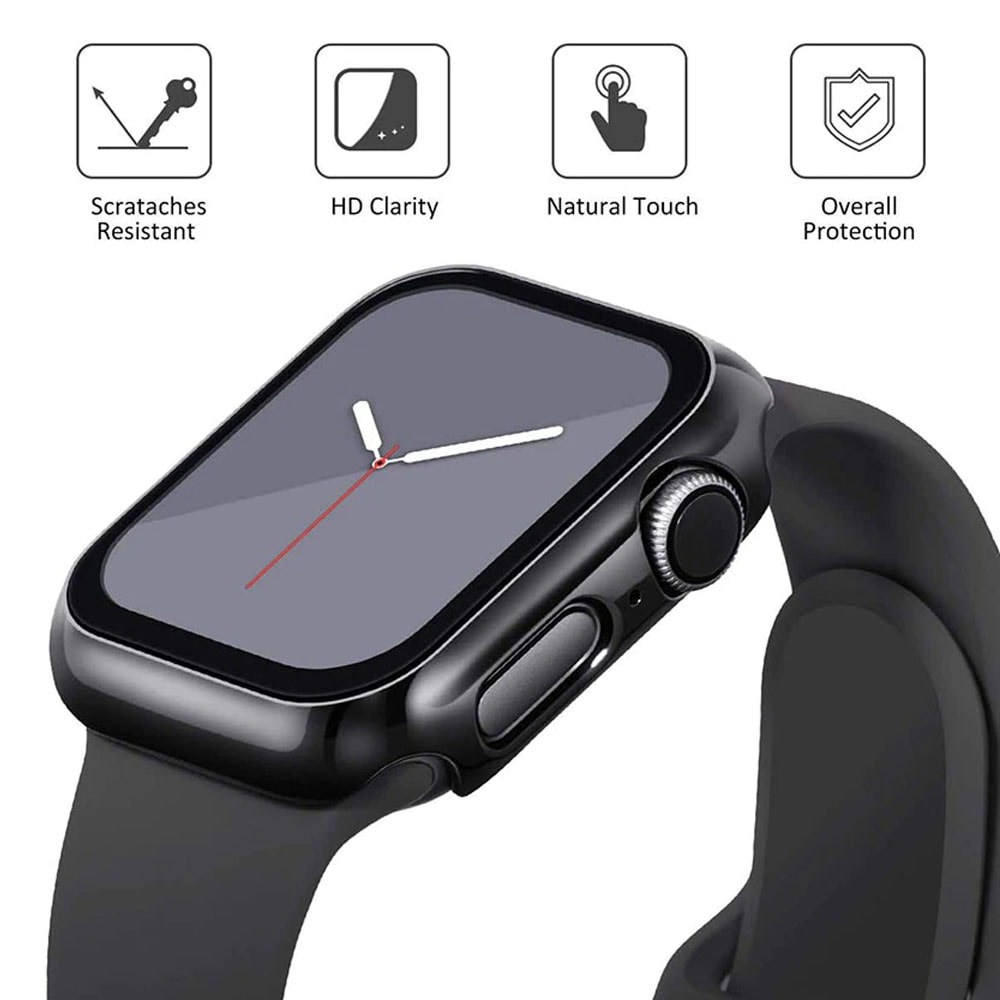 Pasek + etui ze szkłem 2w1 do Apple Watch Series 7 41 mm piaskowy róż