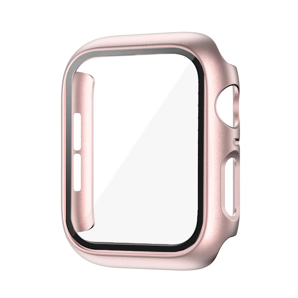 Pasek + etui ze szkłem 2w1 do Apple Watch Series 7 41 mm piaskowy róż